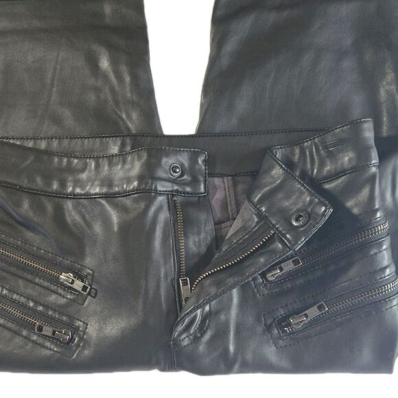 Free People We The Free Faux Leather Pants Size 2 – Black Biker Moto Skinny - Picture 16 of 16